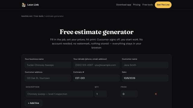 Estimate Generator